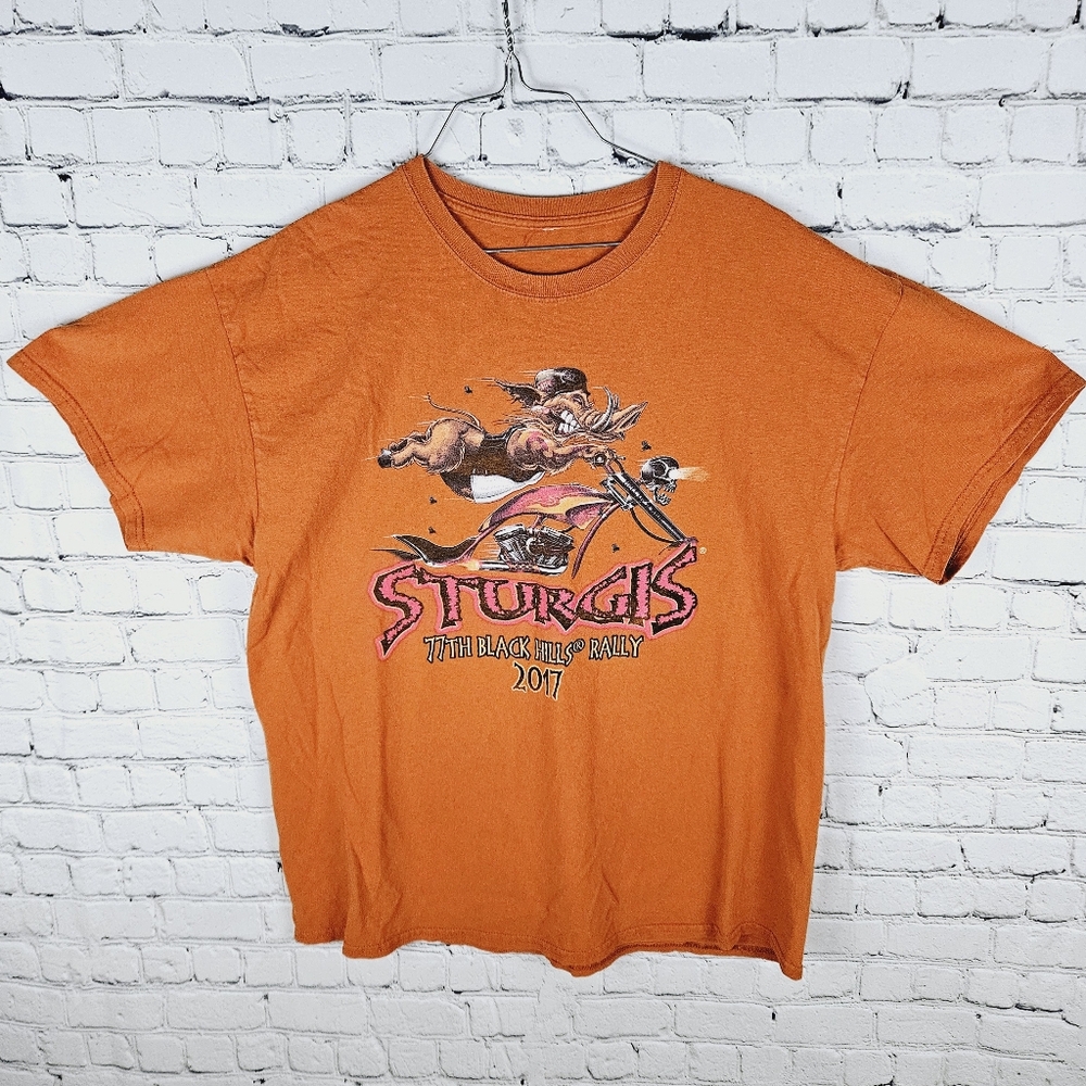 STURGIS | Black Hills Rally 2017 motorcycle tattooed hog in leathers tee t-shirt